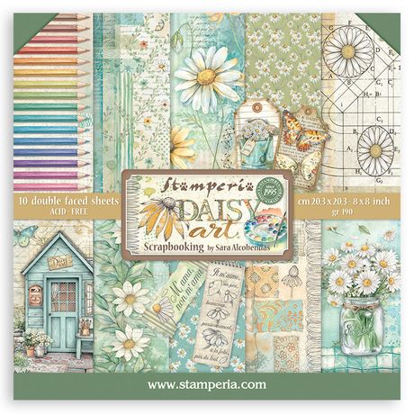 Stamperia Daisy Art 8” x 8” Paper Pad