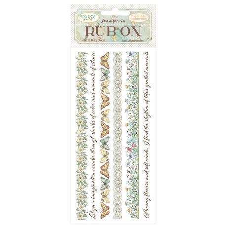 Stamperia Daisy Art Rub On - Stripes