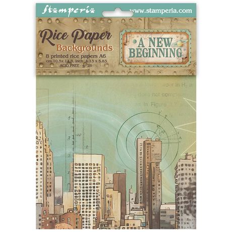 Stamperia A New Beginning Backgrounds A6 Rice Papers (8/Pk)