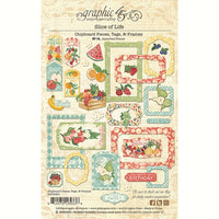 Graphic 45 Slice of Life Chipboard Pieces, Tags & Frames