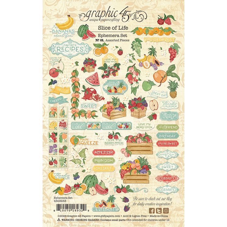 Graphic 45 Slice of Life Ephemera Set