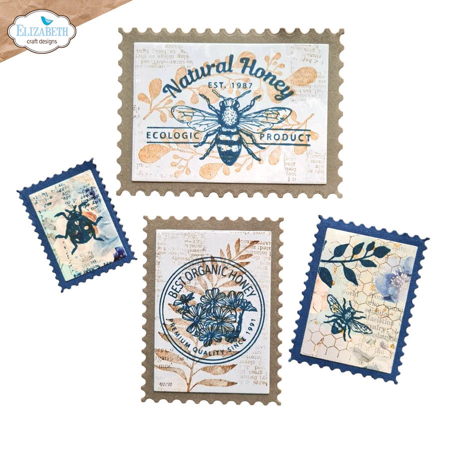 Elizabeth Craft Designs Everyday Elements Postage Stamps  Die Set