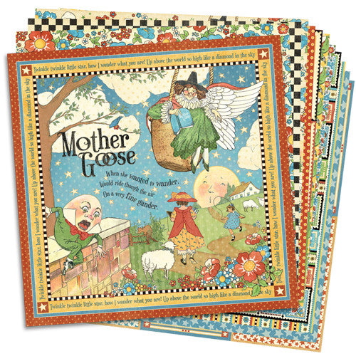 Graphic 45 Mother Goose 8”x 8” Paper Pad