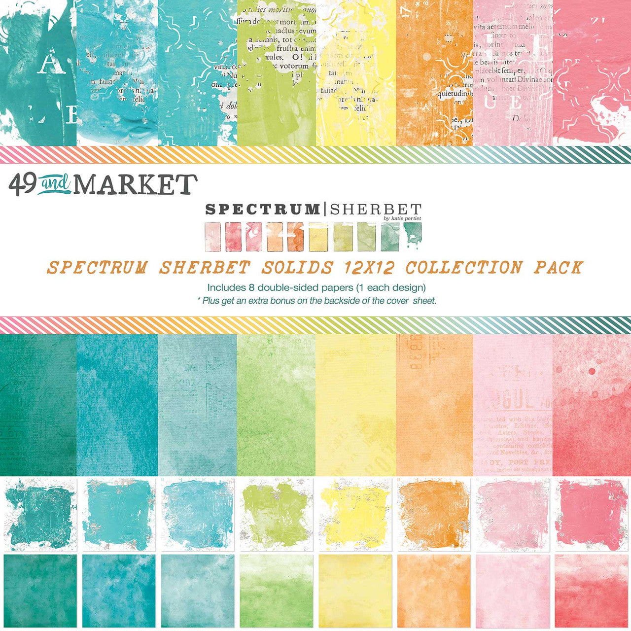 49 & Market Spectrum Sherbet - 12” x 12” Sherbet Solids Pack