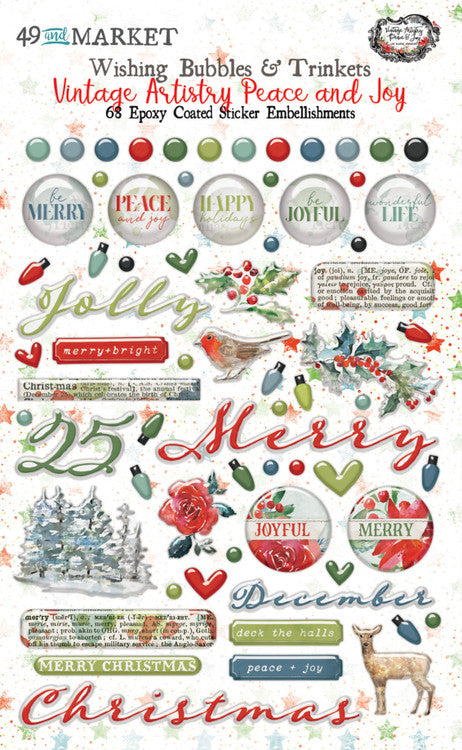49 and Market Vintage Artistry Peace & Joy Wishing Bubbles & Trinkets