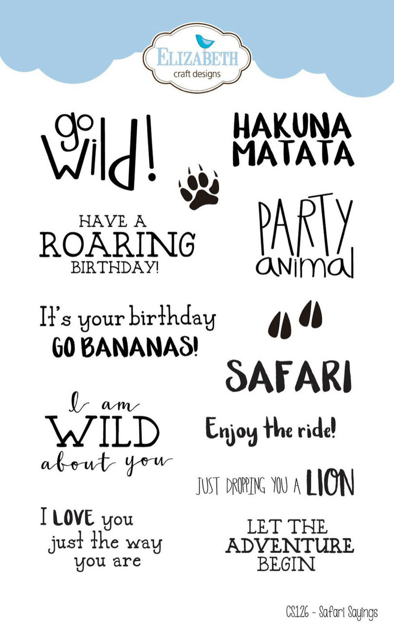 Elizabeth Craft Designs Safari Sayings-stempelset