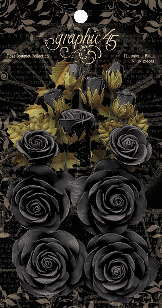Colección fotogénica de ramo de rosas negras Graphic 45