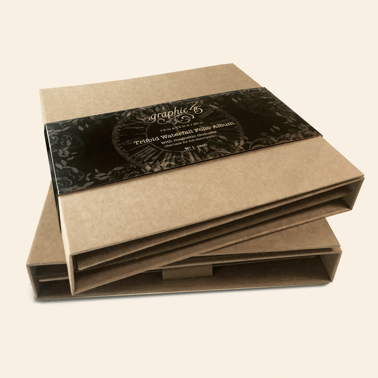 Álbum en folio en cascada tríptico Graphic 45 - Kraft