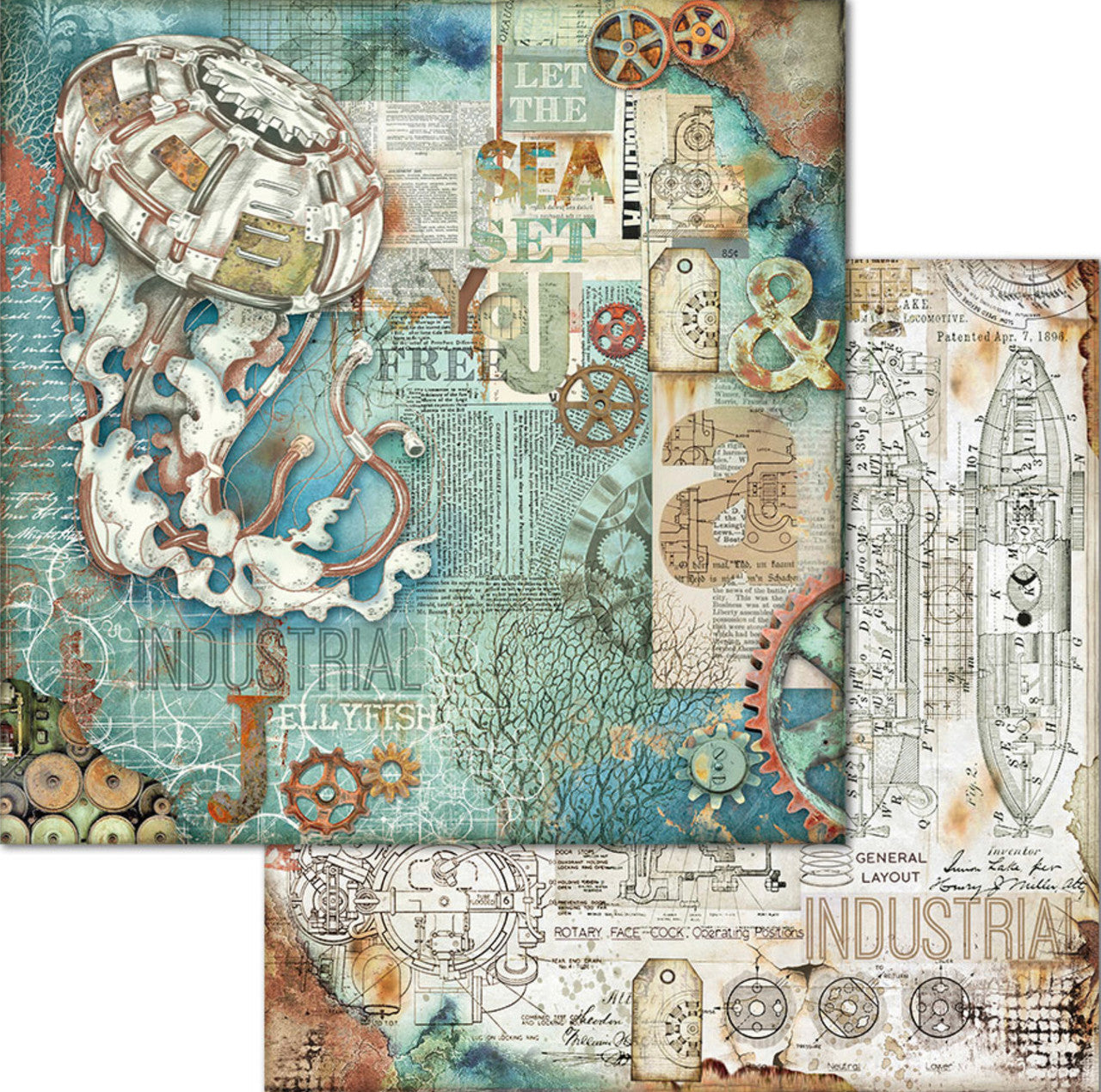 Stamperia Sea World-papierpakket 30 x 30 cm