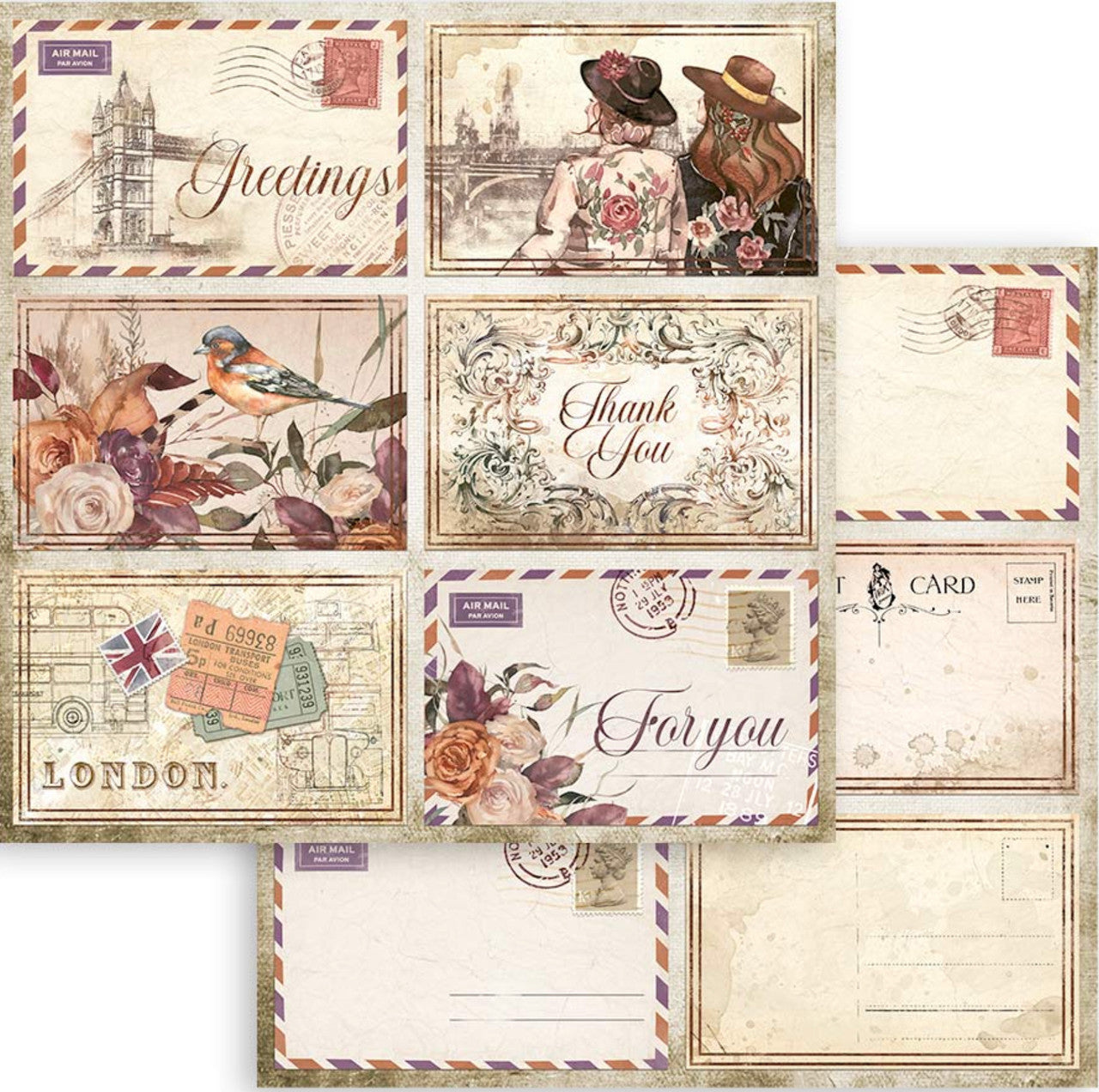Stamperia Romantic Collection - Our Way 12” x 12” Paper Collection