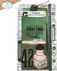 Elizabeth Craft Designs Ink With Journaling Cards Stamp Set