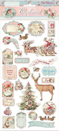 Stamperia Pink Christmas Chipboard