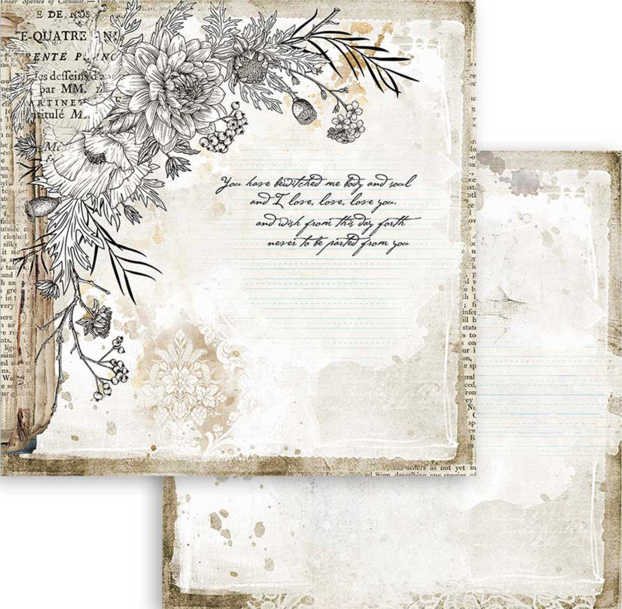 Stamperia Romantic Journal 12” x 12” Paper Collection