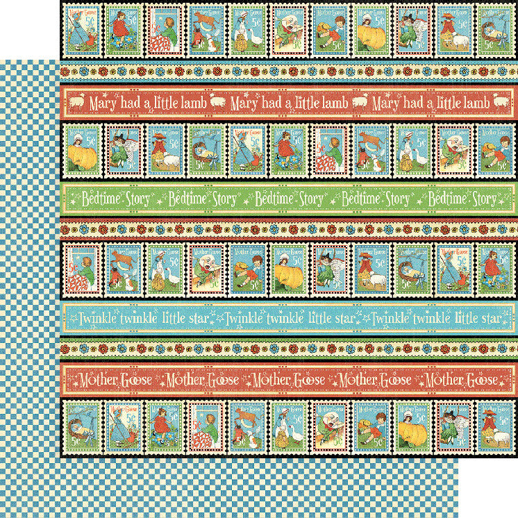 Bloc de papel Graphic 45 Mother Goose de 8”x 8”
