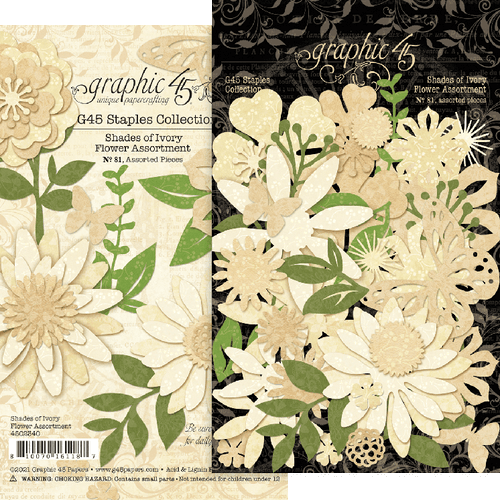 Graphic 45 Flower Assortment - Shades of Ivory
