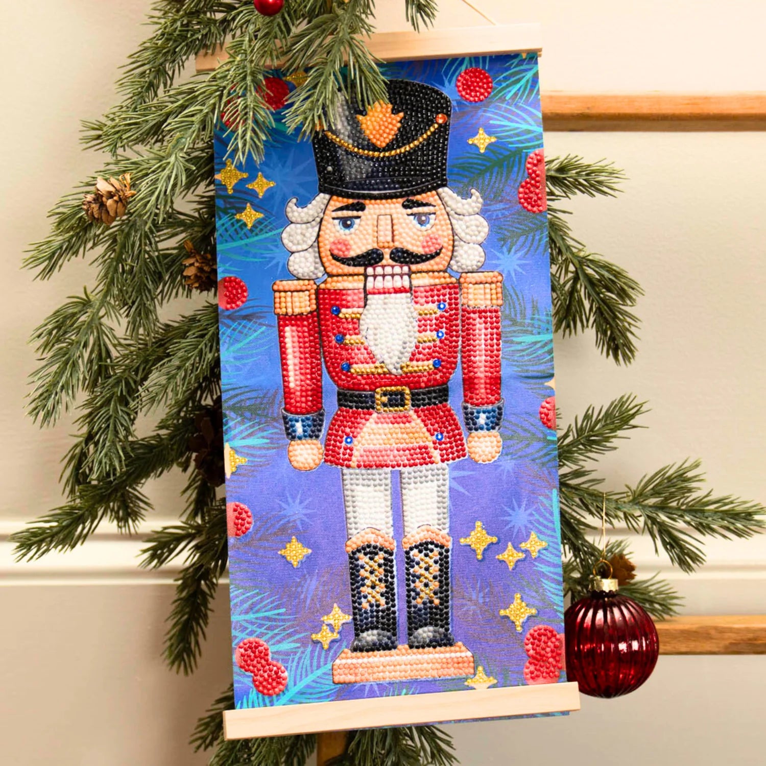 Camelot Dotz Nutcracker Wall Hanging with Wood Hangers
