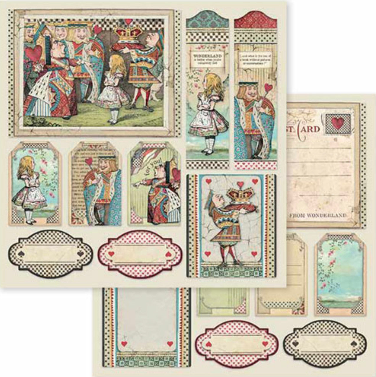 Stamperia Alice in Wonderland Papierpakket 8" x 8"