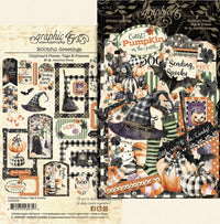 Graphic 45 BOOtiful Greetings Chipboard Pieces, Tags, & Frames