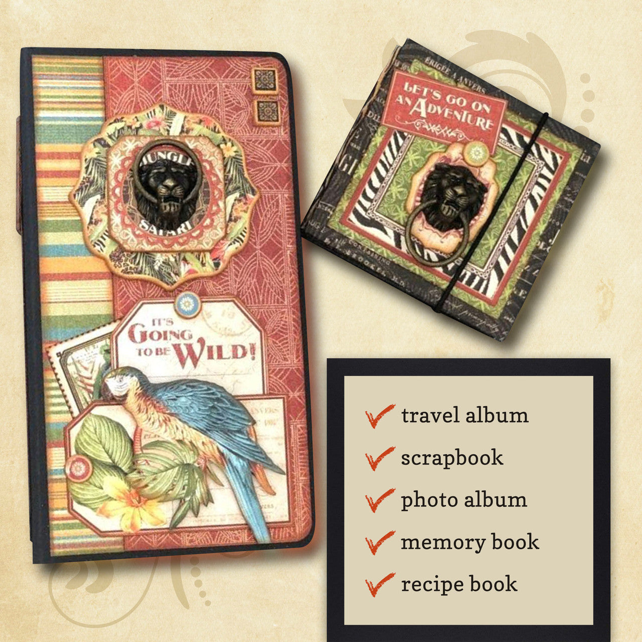 Álbum de viaje Graphic 45 con juego de cuaderno negro