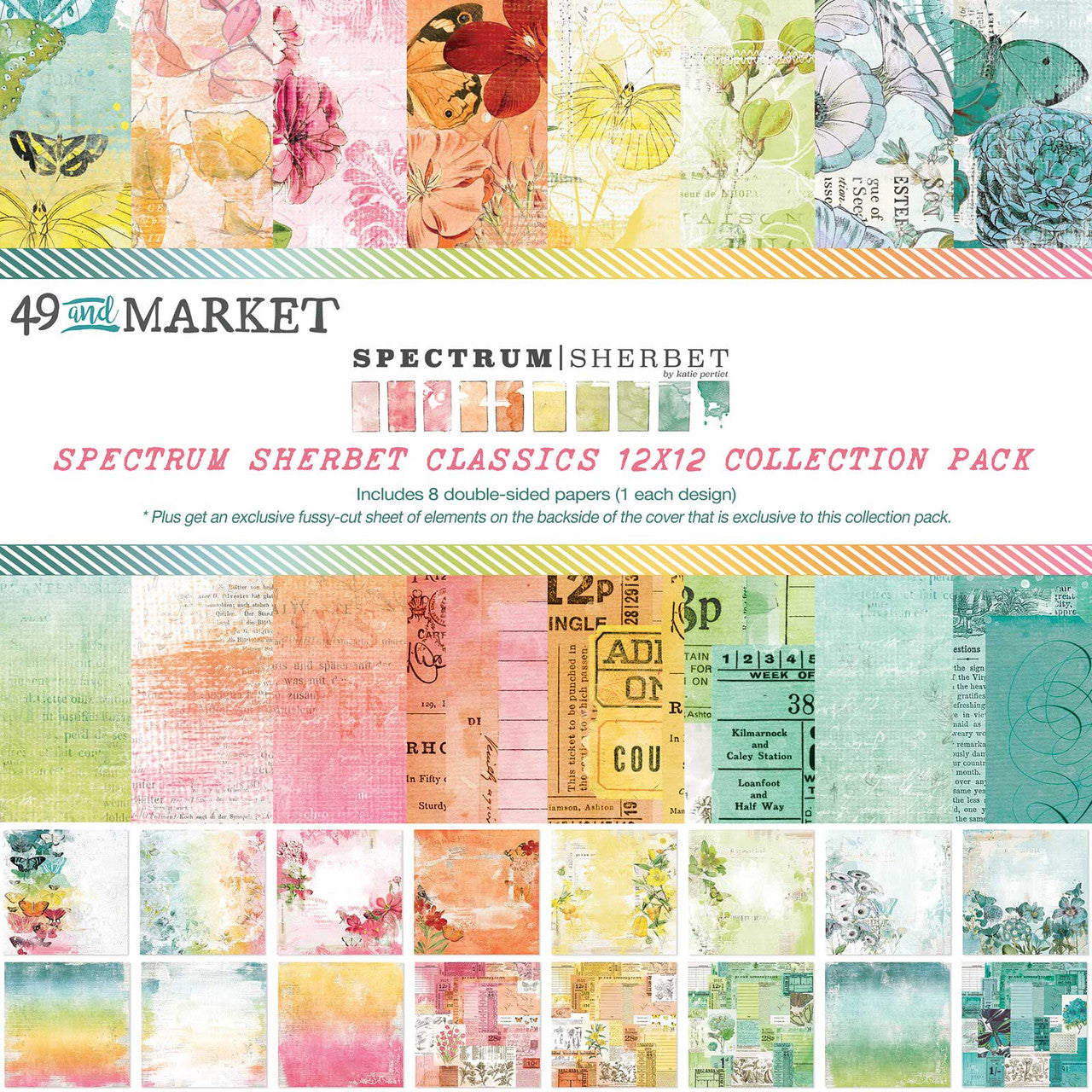 49 &amp; Market Spectrum Sherbet - Paquete de clásicos de sorbete de 12” x 12”