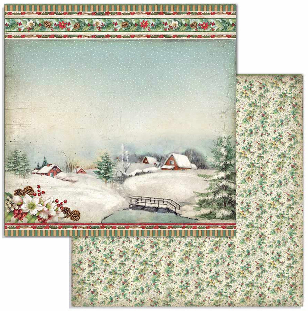Paquete de papel Stamperia Classic Christmas de 12" x 12"