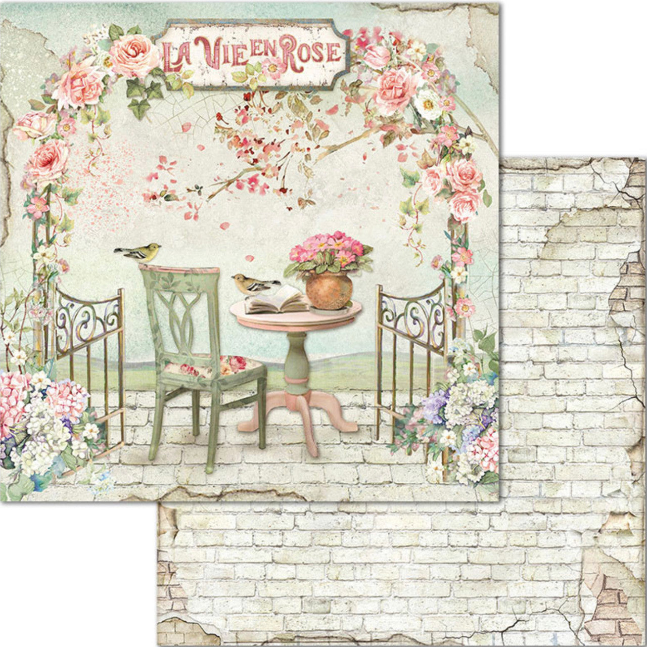 Paquete de papel Stamperia La Casa de las Rosas 8" x 8"
