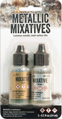 Tim Holtz Alcoholinkt Metallic Mixatief Goud &amp; Zilver 0,5 oz