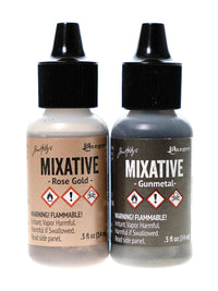 Tim Holtz Alcoholinkt Metallic Mixatief Rose Goud &amp; Gunmetal 0,5 oz