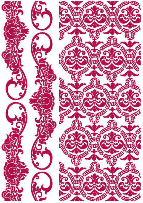 Stamperia stencil G romantische dagboekrand en textuur 