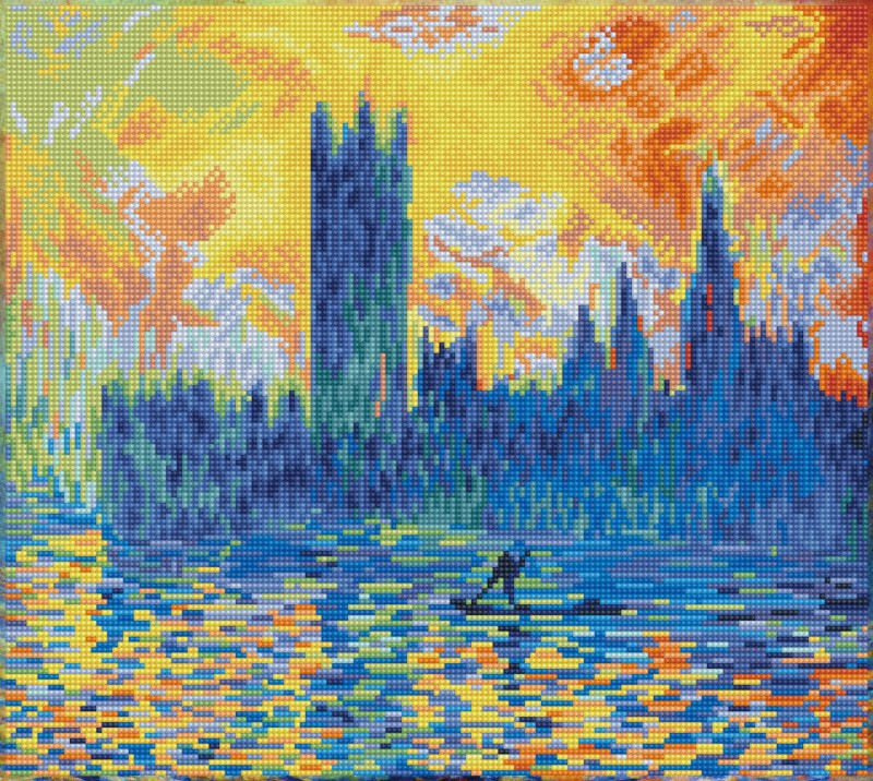 Diamond Dotz Parlamento de Londres en invierno (Monet)