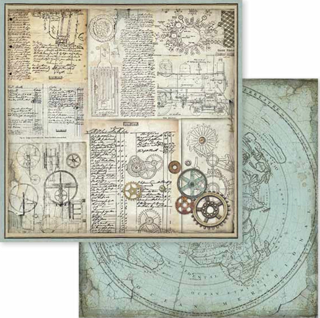 Kit de papeles de Scrapbooking 30 x 30 cm. Stamperia - Voyages Fantastiques