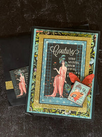 Graphic 45 Couture - Juego de tarjetas glamorosas y brillantes