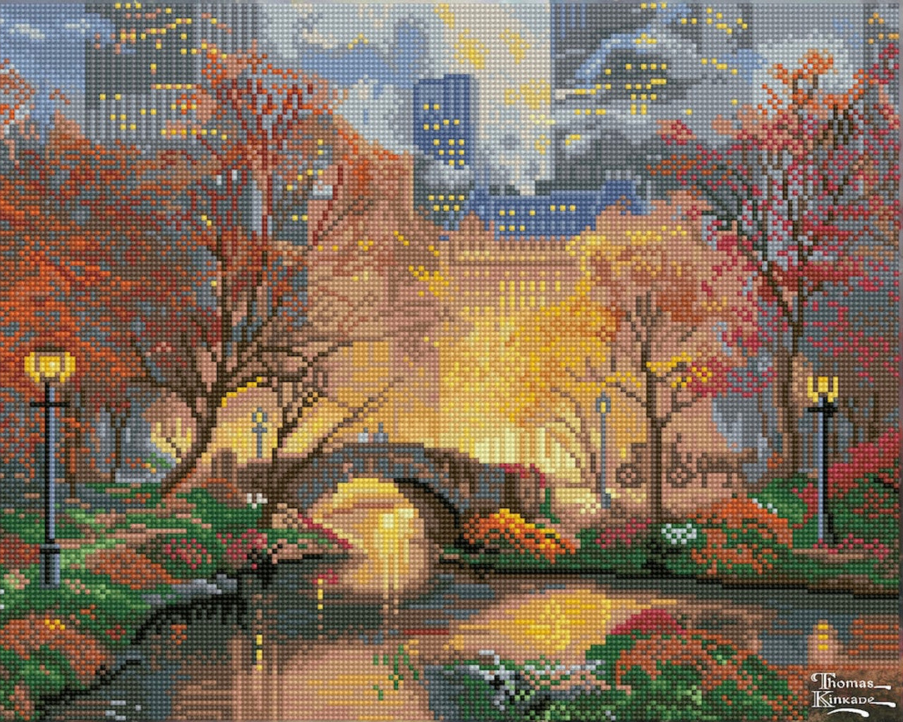 Diamond Dotz Central Park en otoño - Thomas Kinkade