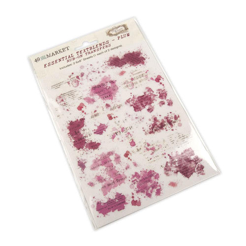 49 & Market Vintage Bits Essential Textblends Rub-On Transfers - Plum