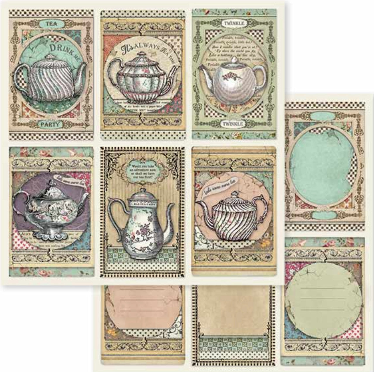 Stamperia Alice in Wonderland Paper Pack 12” x 12”