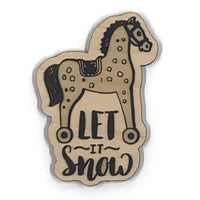 Adorno de madera Let It Snow Horse
