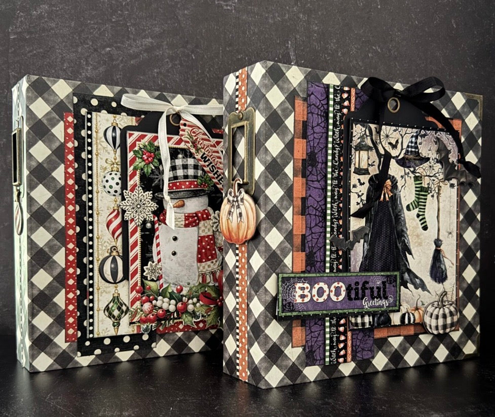 Graphic 45 Check Binder Album with Interactive Pages — Black