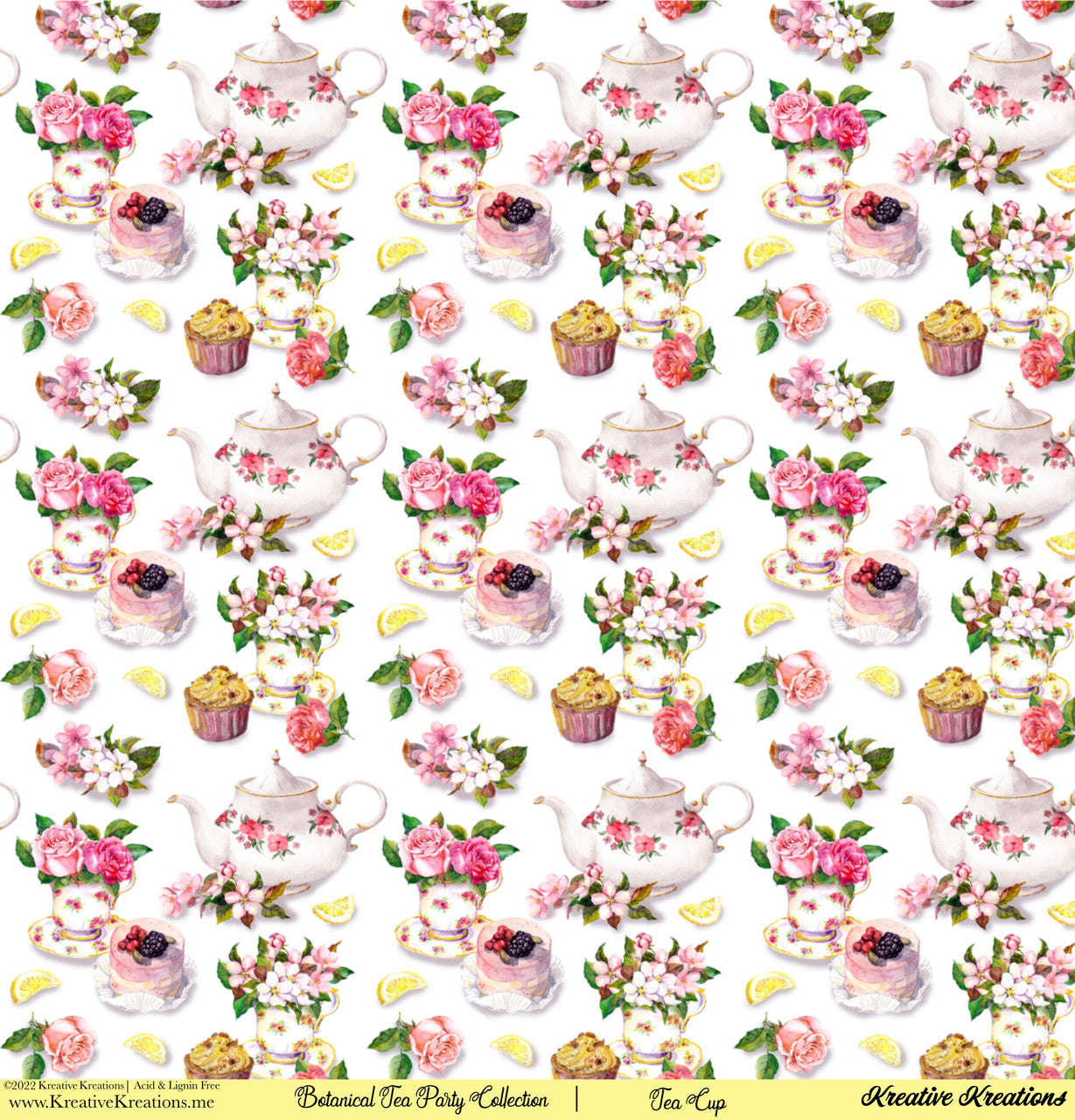 Kreative Kreations Botanical Tea Party 12” x 12” Paper Collection
