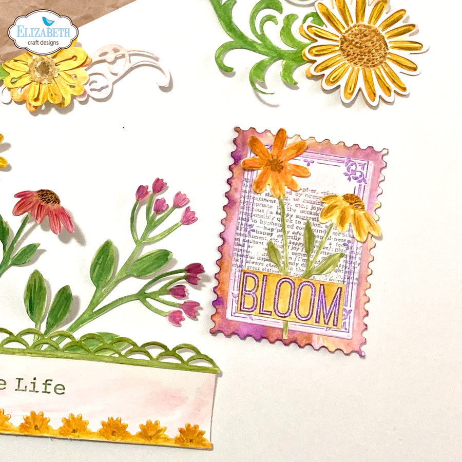 Elizabeth Craft Designs Juego de sellos de flores Everyday Elements