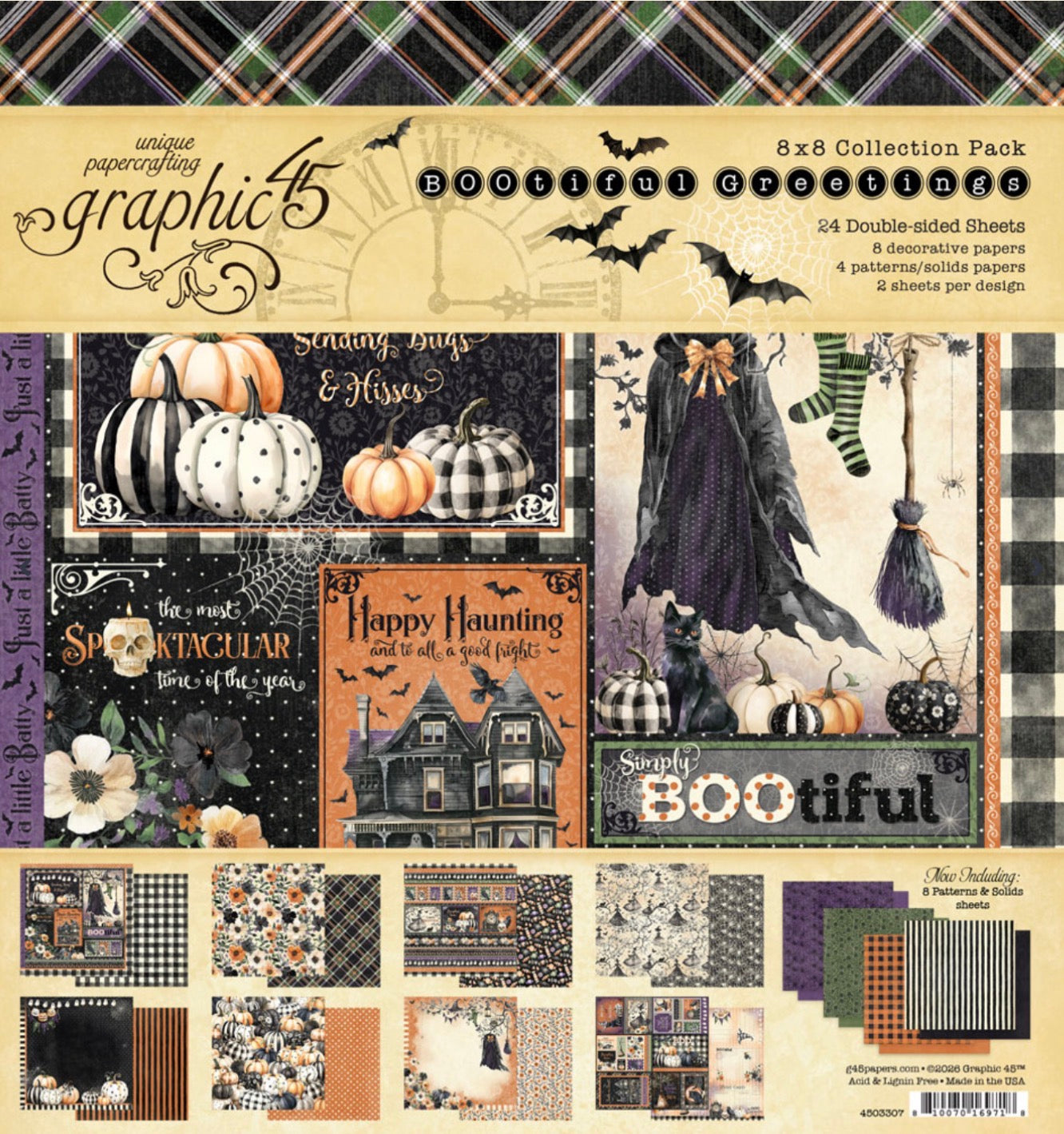 Graphic 45 BOOtiful Greetings 8” x 8” Collection Pack