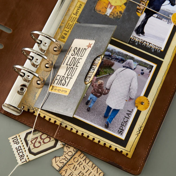 Keepsake Studio Page with Flap Pocket Etched Dies by Esther Glas