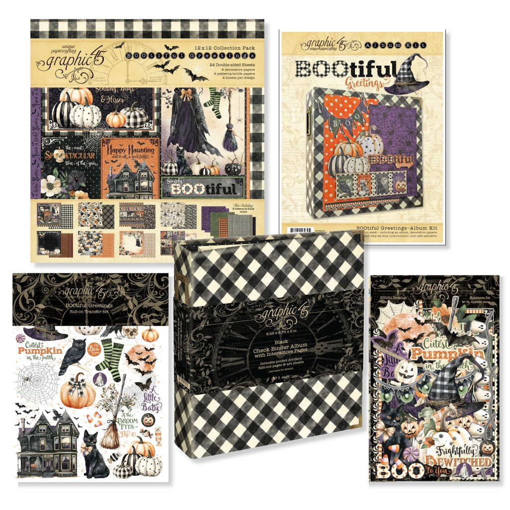 BOOtiful Greetings album kit contents