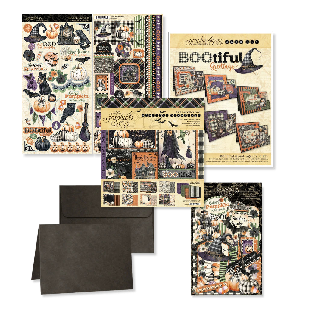BOOtiful Greetings card kit contents