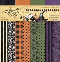 Graphic 45 BOOtiful Greetings 12” x 12” Plaids, Stripes & Solids Pack