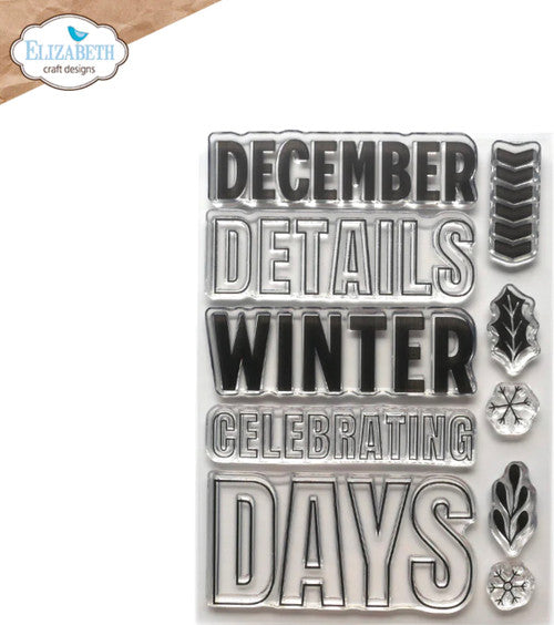 Elizabeth Craft Designs December Details-stempel