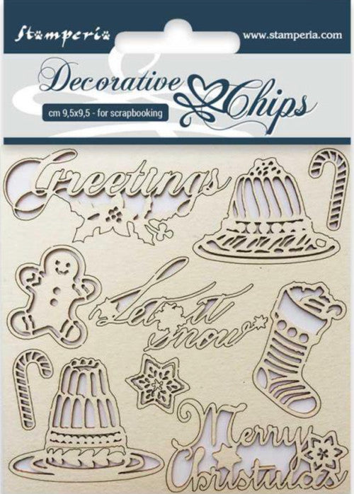 Stamperia Decoratieve Chips Klassieke Kerst