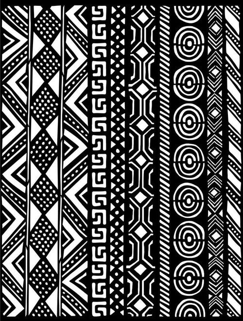Stamperia Thick Stencil - Savana Tribal Borders