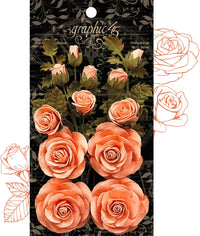 Grafische collectie met 45 kostbare roze rozenboeketten