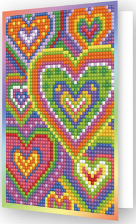 Heart Hama Beads Diamond Pixel Art Rainbow Heart Perler Beads
