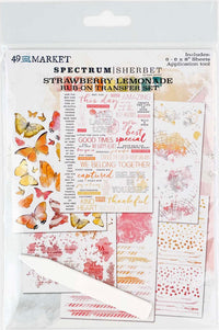 49 &amp; Market Spectrum Sherbet - 6x8 Aardbeienlimonade Rub-On Transferset